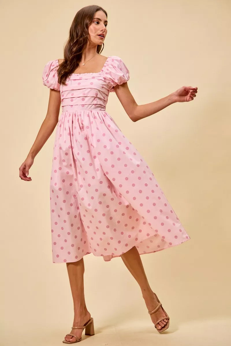 Spotted Midi Dress