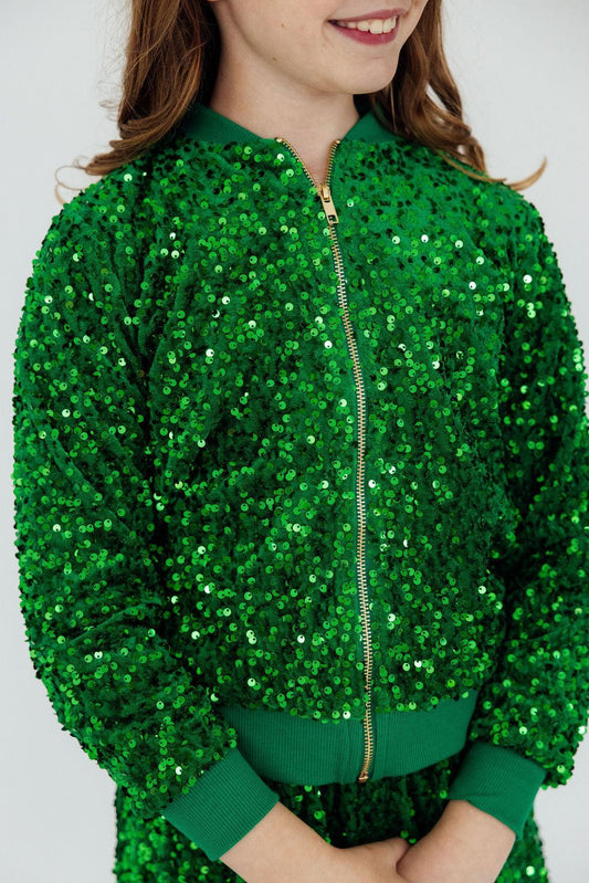 Irish Green Velvet Sequin Jacket