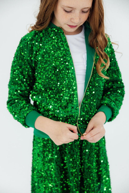 Irish Green Velvet Sequin Jacket
