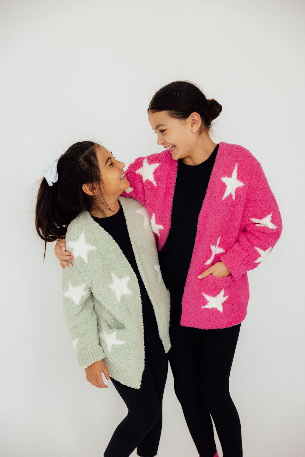 Sage and Cream Star Cozy Cardigan