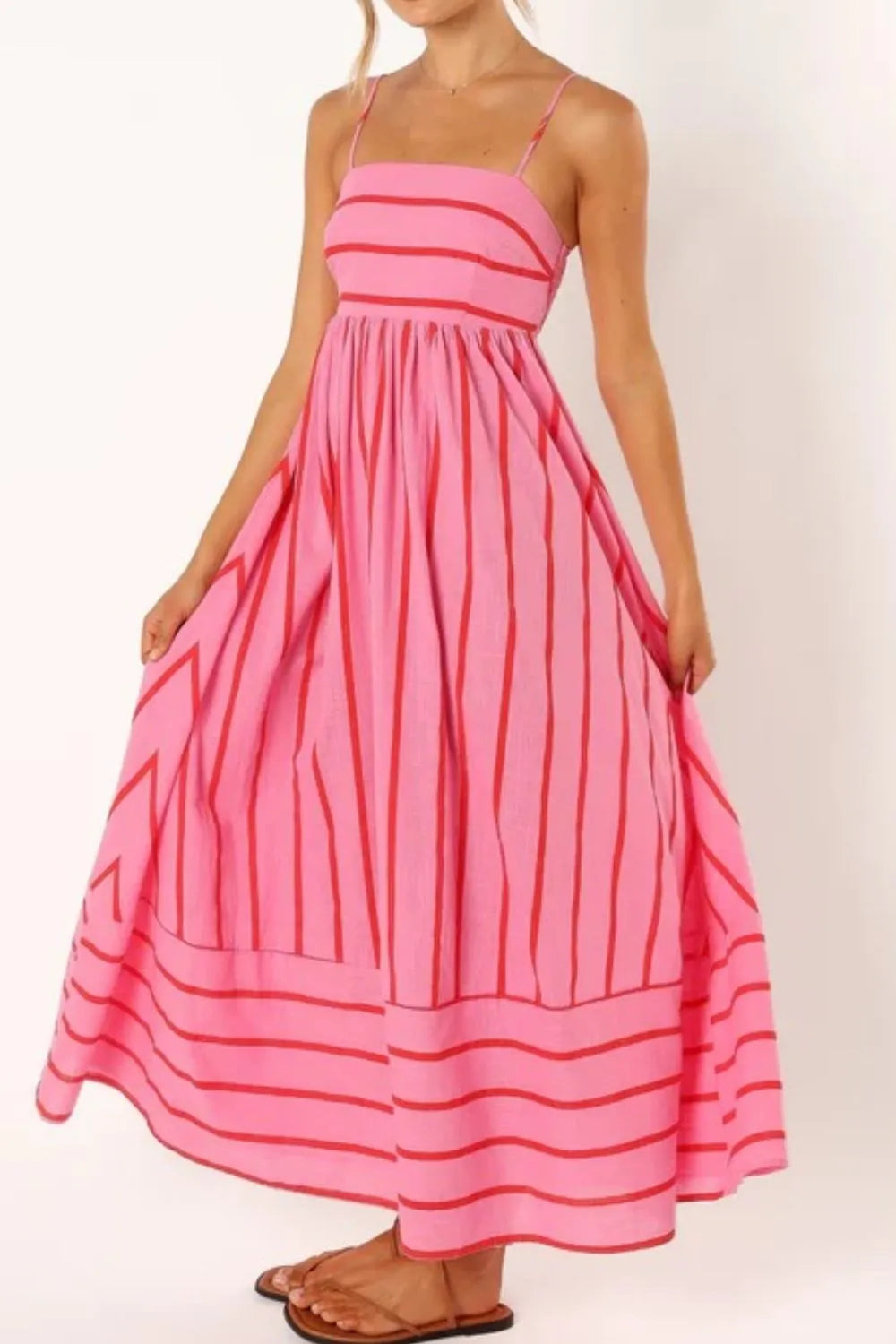 Striped Square Neck Maxi Dress