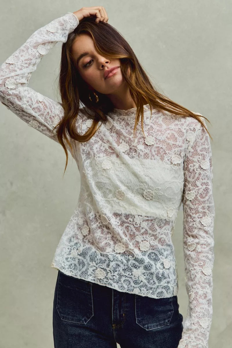 Lace Floral Layering Top