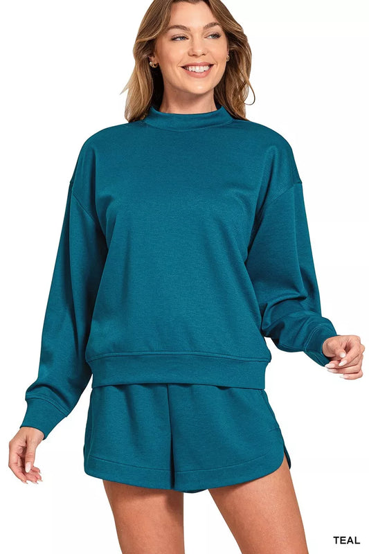 Scuba Long Sleeve Sweatshirt and Shorts Set - Front View
