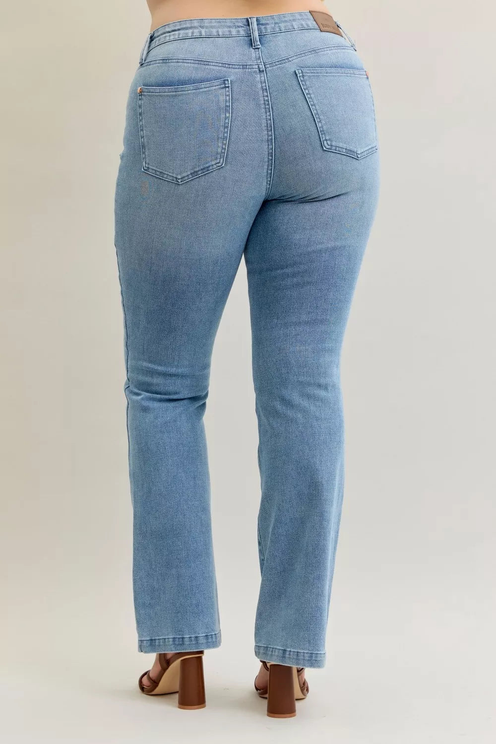 Mid-Rise Bootcut Jeans with Contrast Wash