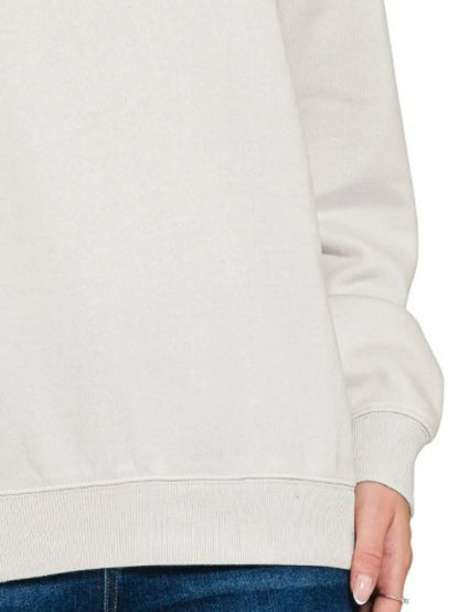 Fleece Crewneck Long Sleeve Sweatshirt - Side View