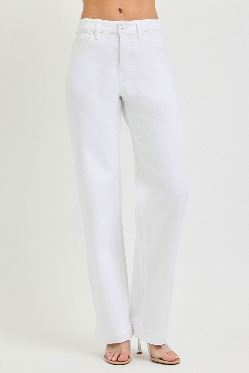 Effortless White Straight Leg Pants
