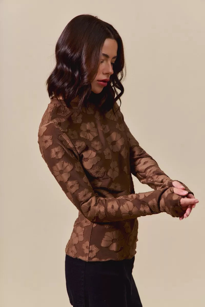 Stretched Jacquard Blouse