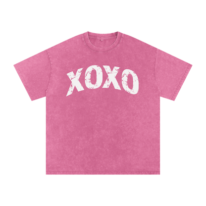 XOXO Vintage-Wash Oversized T-Shirt - Detail View 4