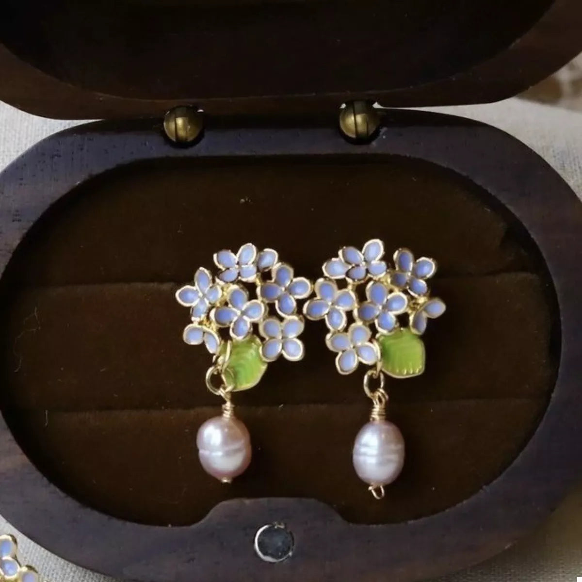 Flower Pearl Drop Earrings
