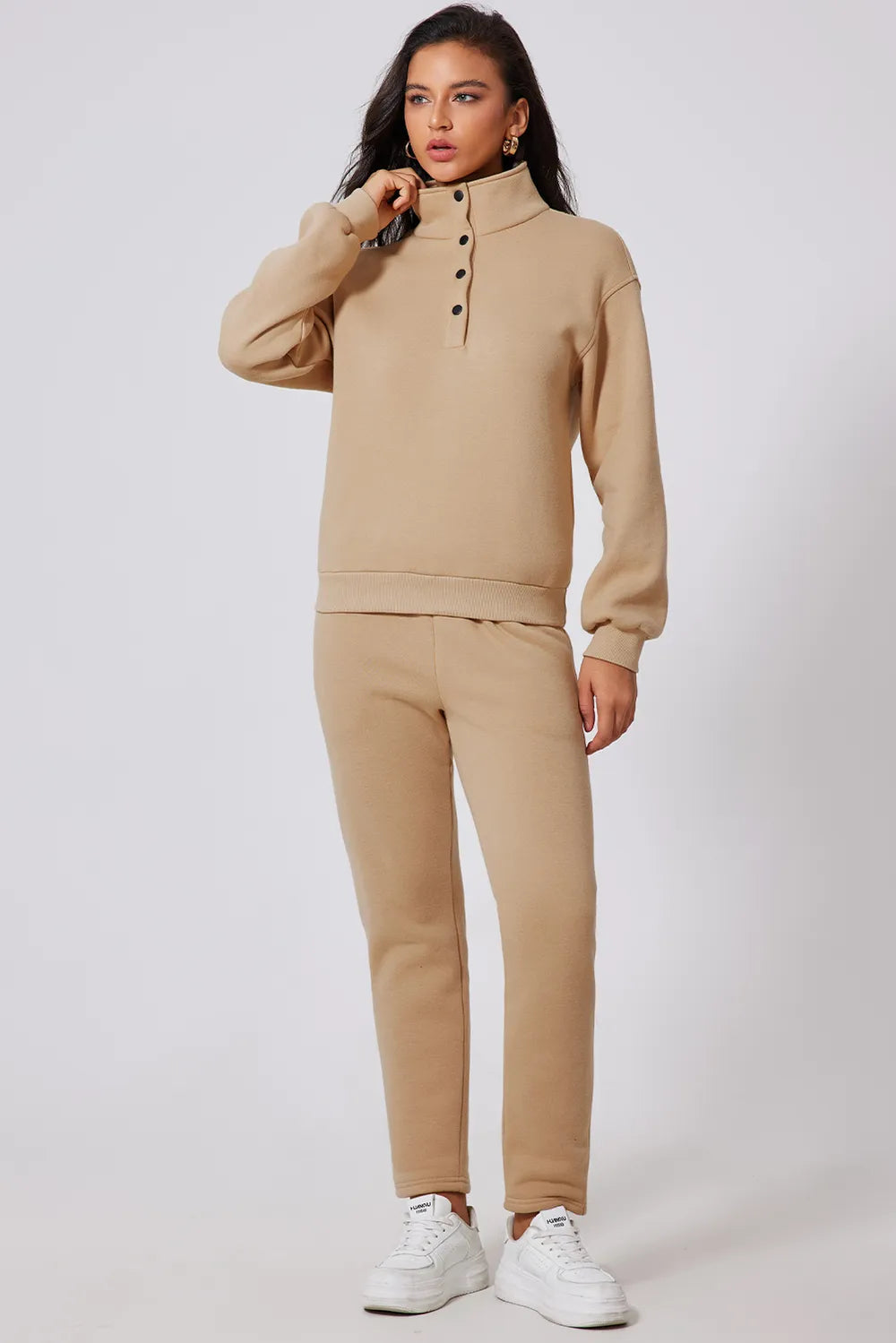 Matching Mock Neck Top and Pants Active Set