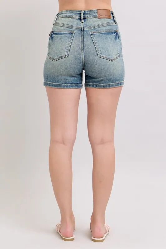 V-Front Vintage Wash Shorts by Judy Blue
