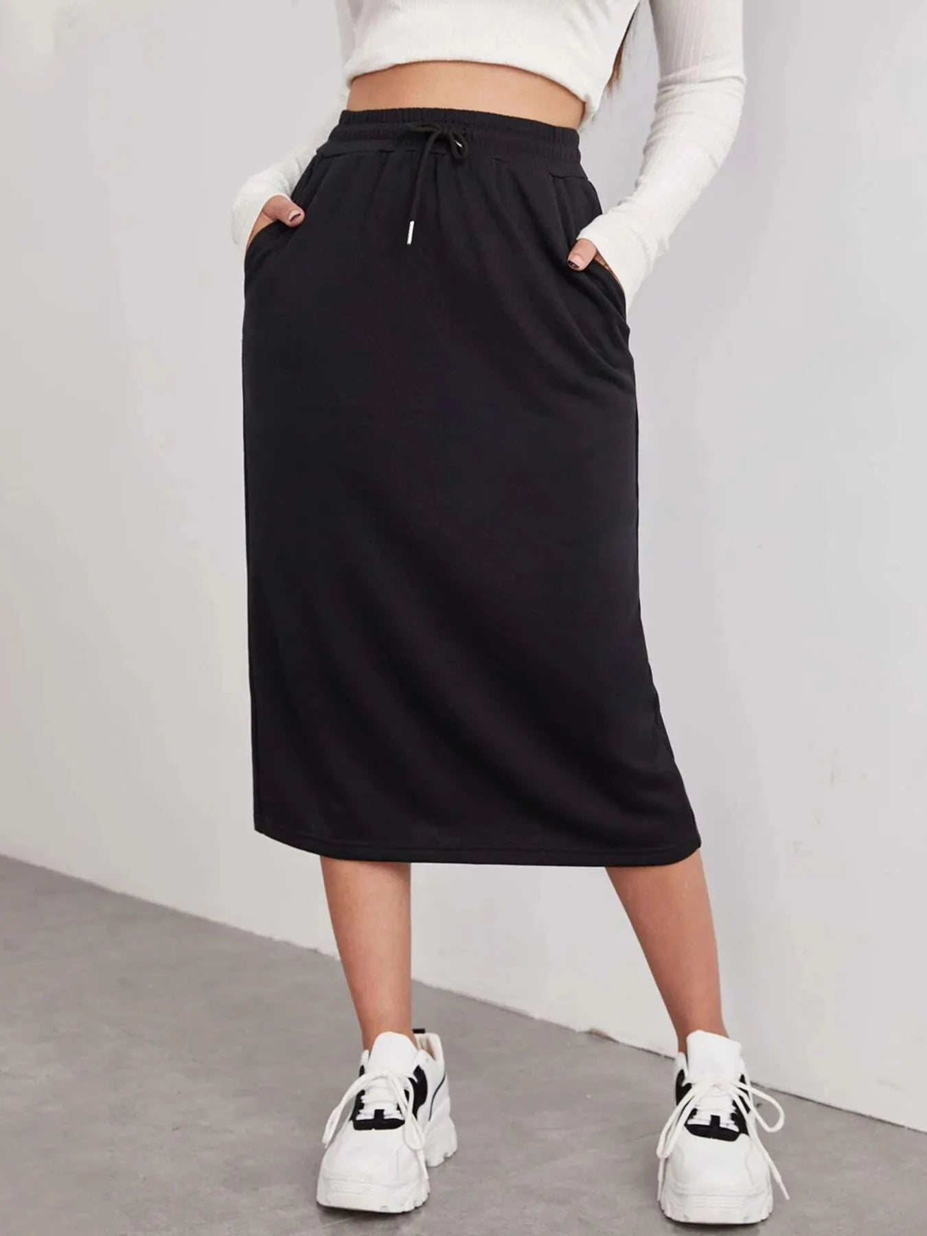 Casual Comfort Drawstring Skirt