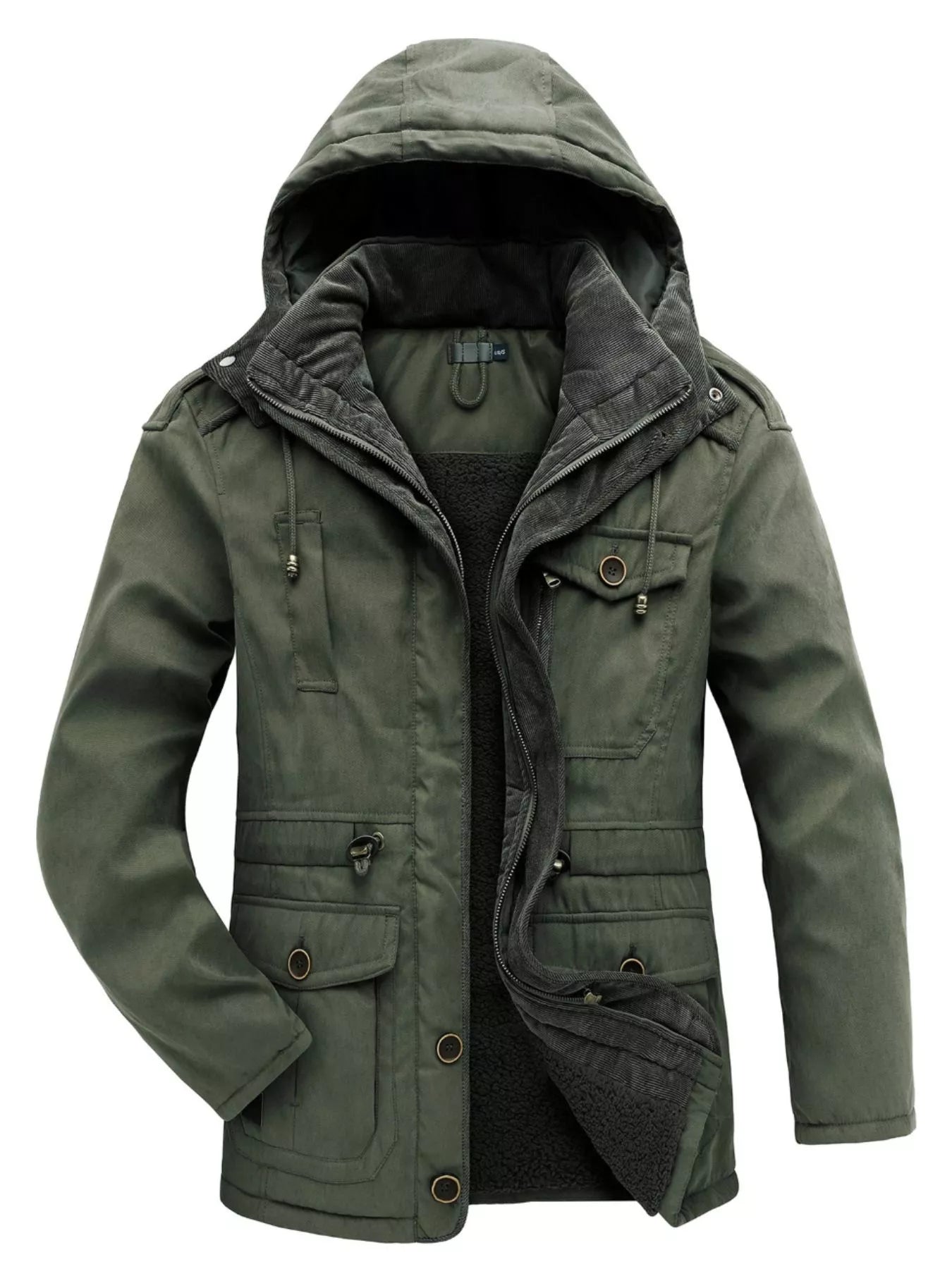 Men’s Fleece-Lined Utility Hooded Jacket