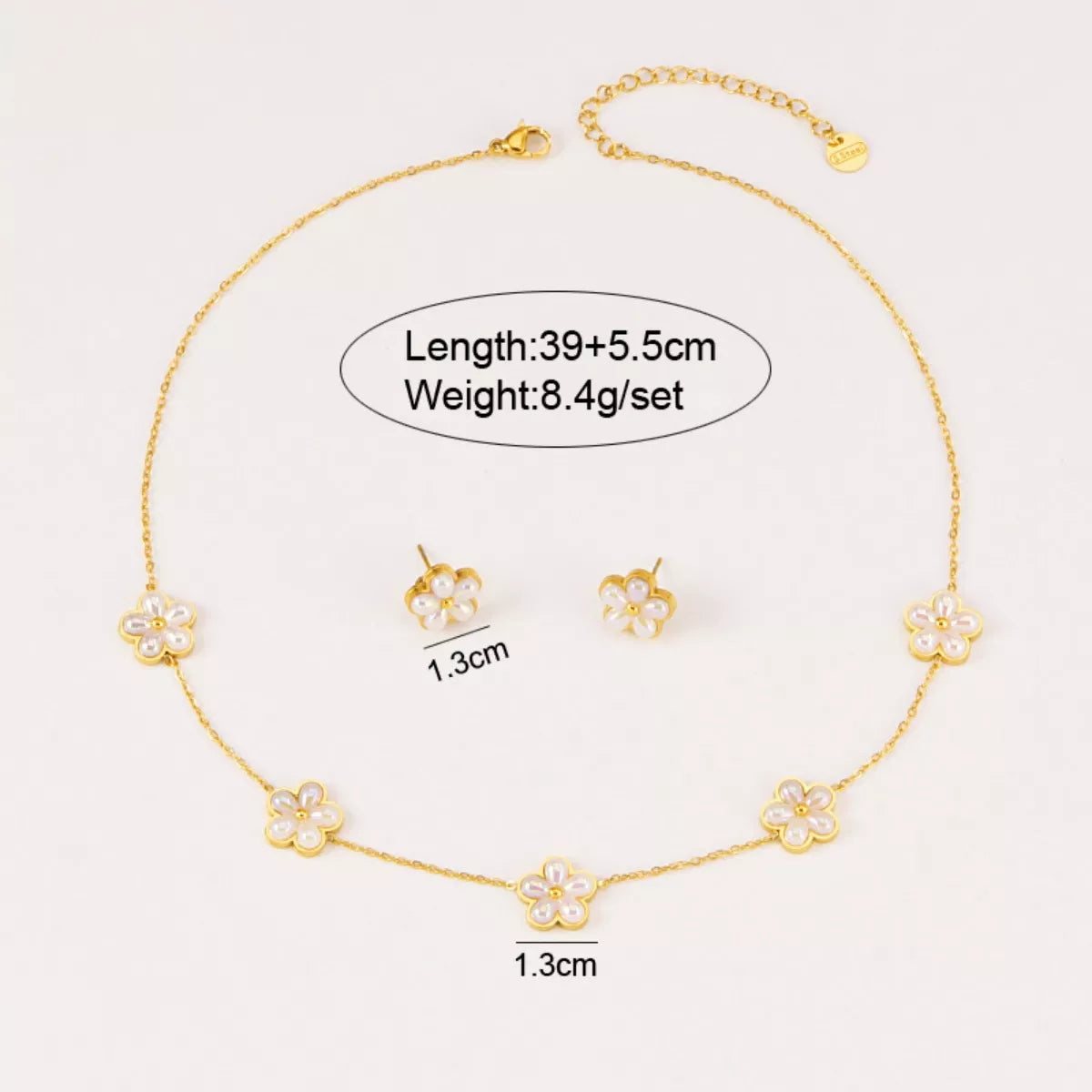 18K Gold-Plated Flower Jewelry Set