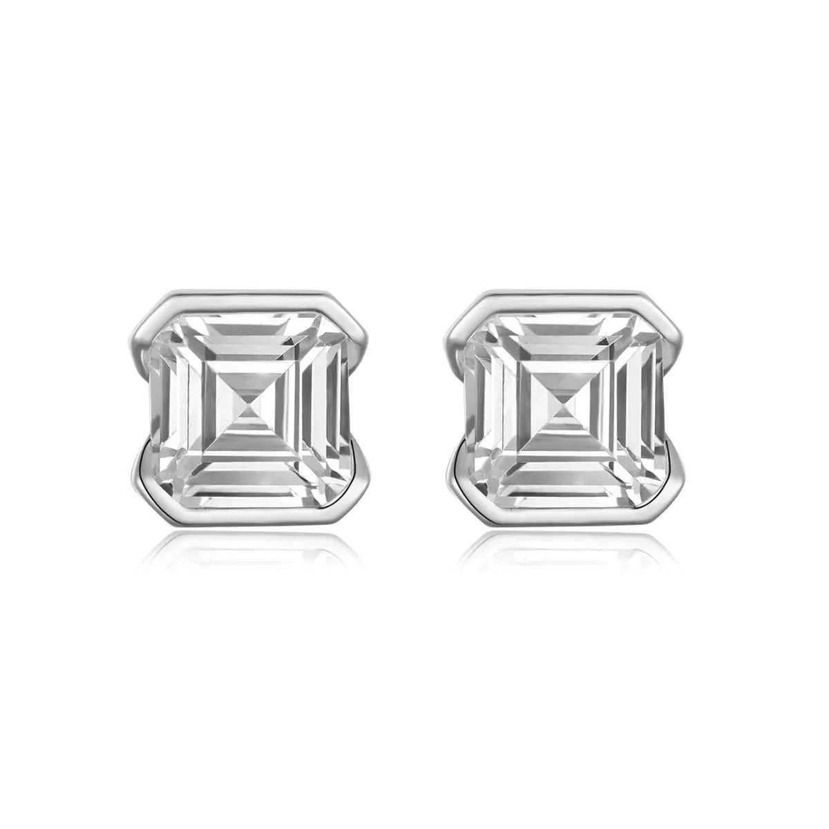 2 CT Moissanite Modern Stud Earrings