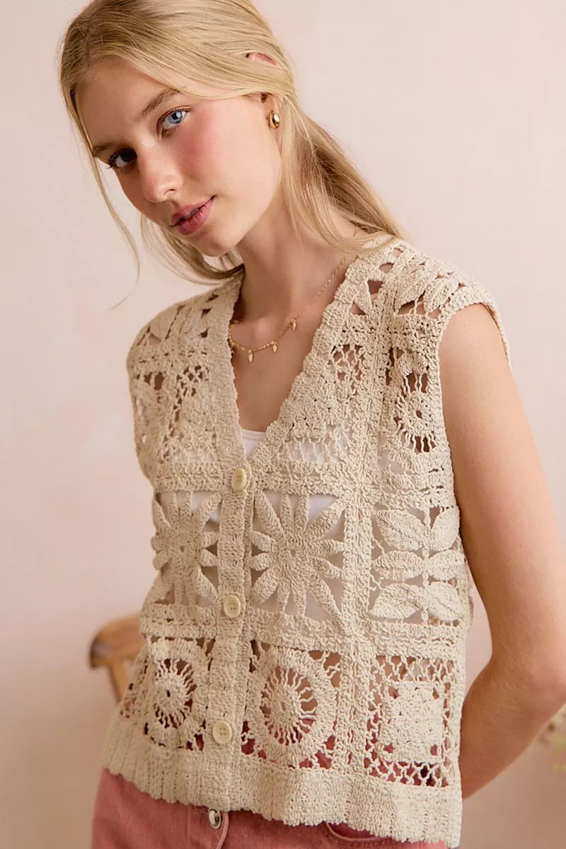Summer Crochet Sleeveless Vest Top