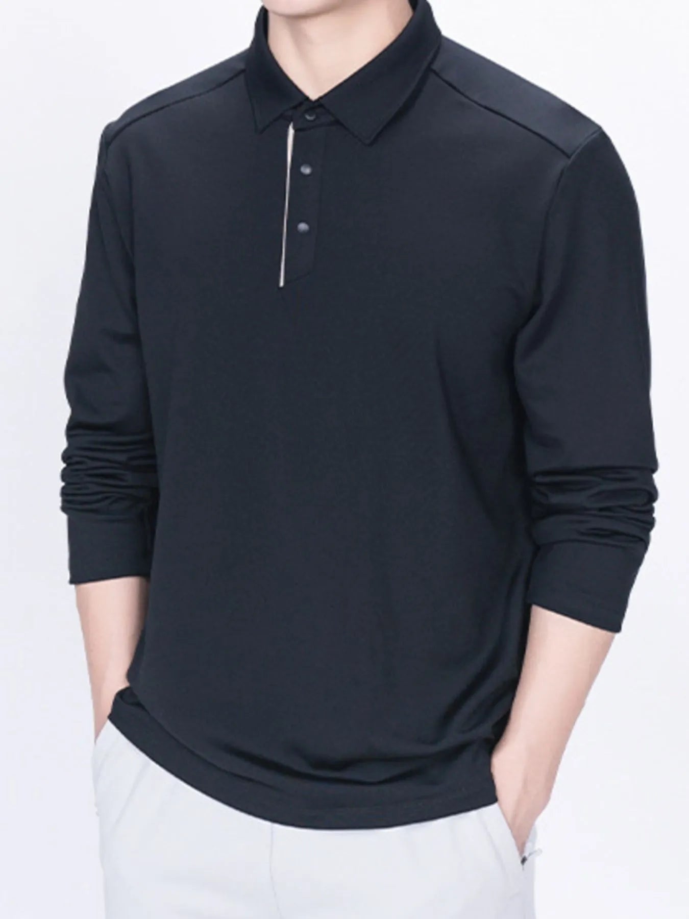 Men's Collared Long Sleeve Polo
