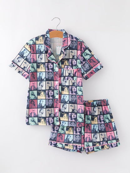 Mommy & Me TS Printed Adult Plaid Pajamas  Set