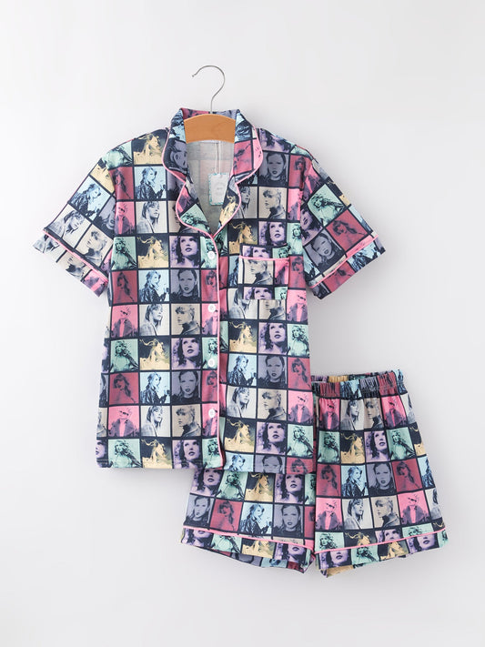 Mommy & Me TS Printed Adult Plaid Pajamas  Set