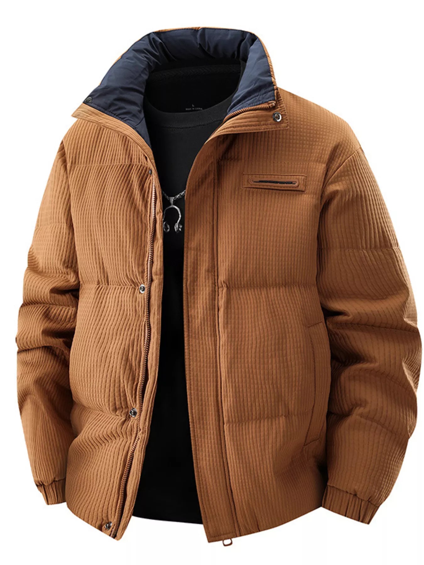 Men's Textured Puffer Jacket