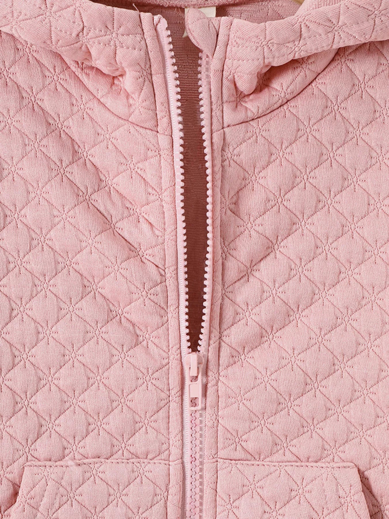 Girl's Quilted Zip-Up Hooded Jacket