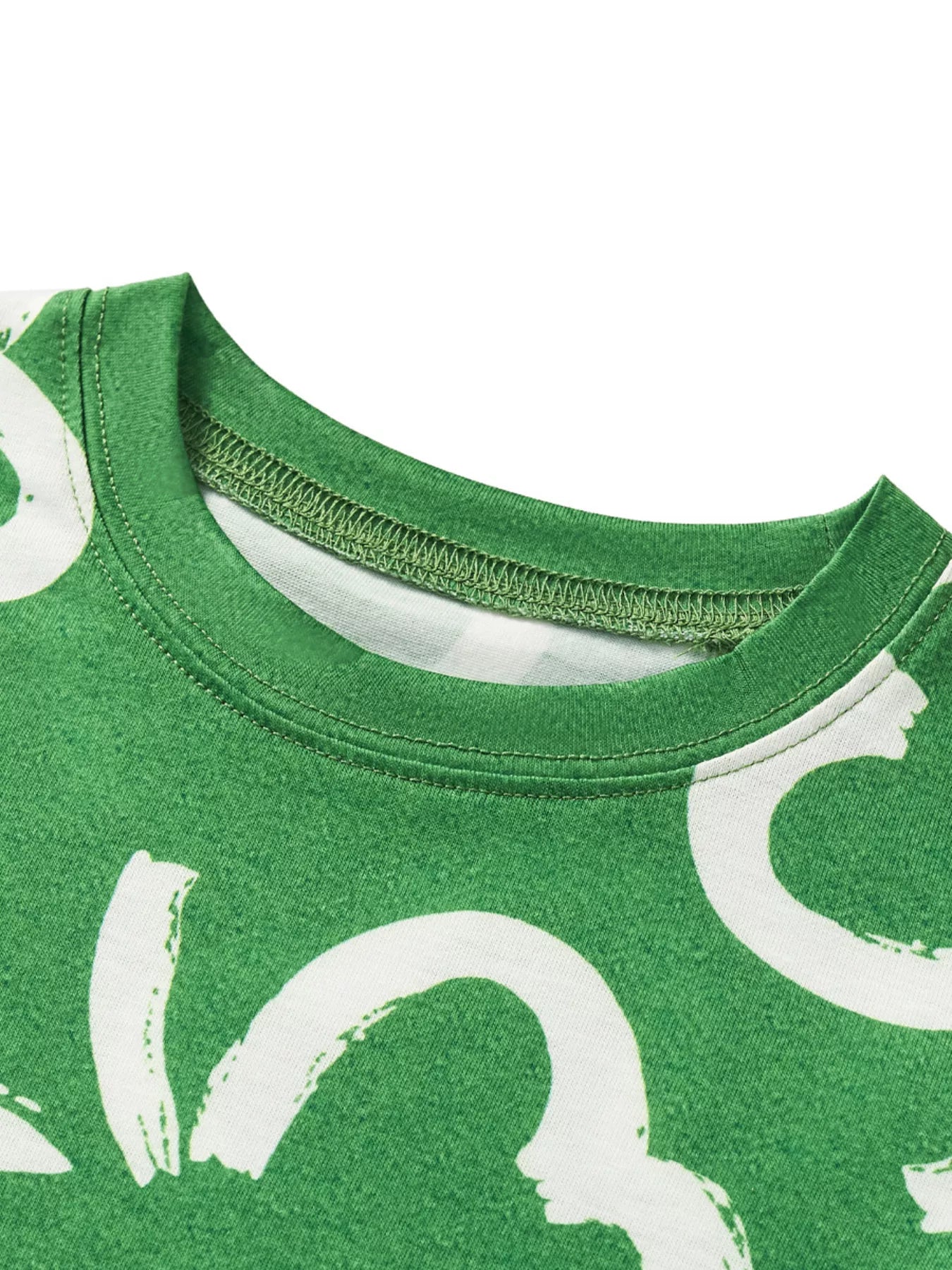 Lucky Clover Print T-Shirt and Shorts Set - Back View