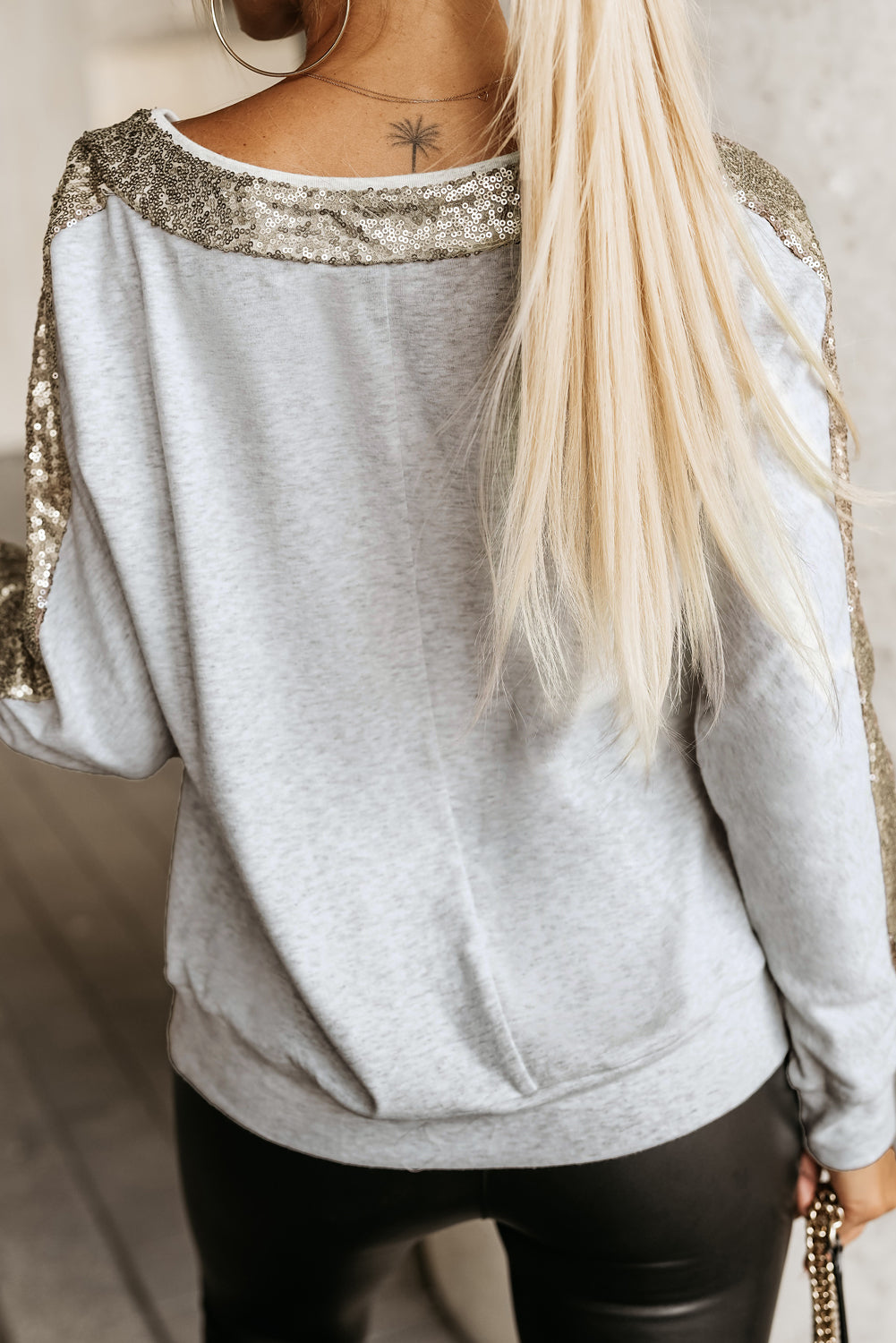 Sequin V-Neck Blouse