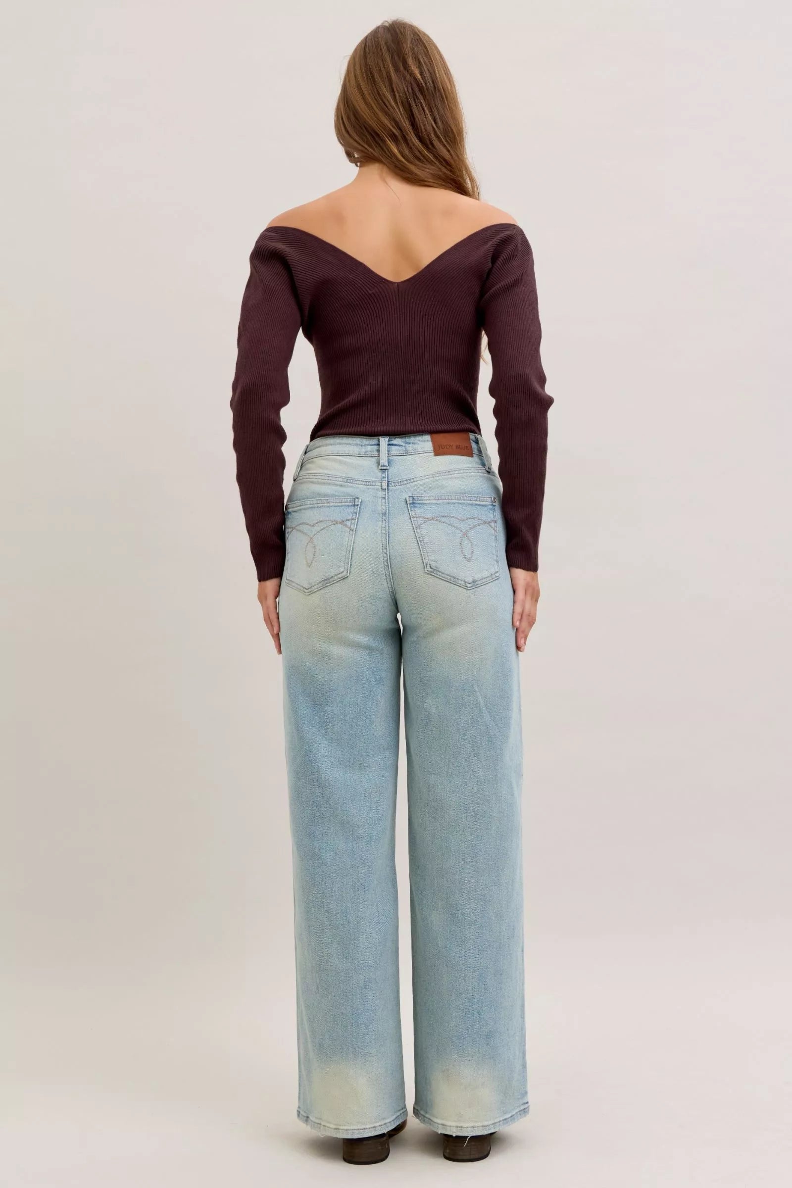 High Waist Column Straight Jeans - Detail View 10