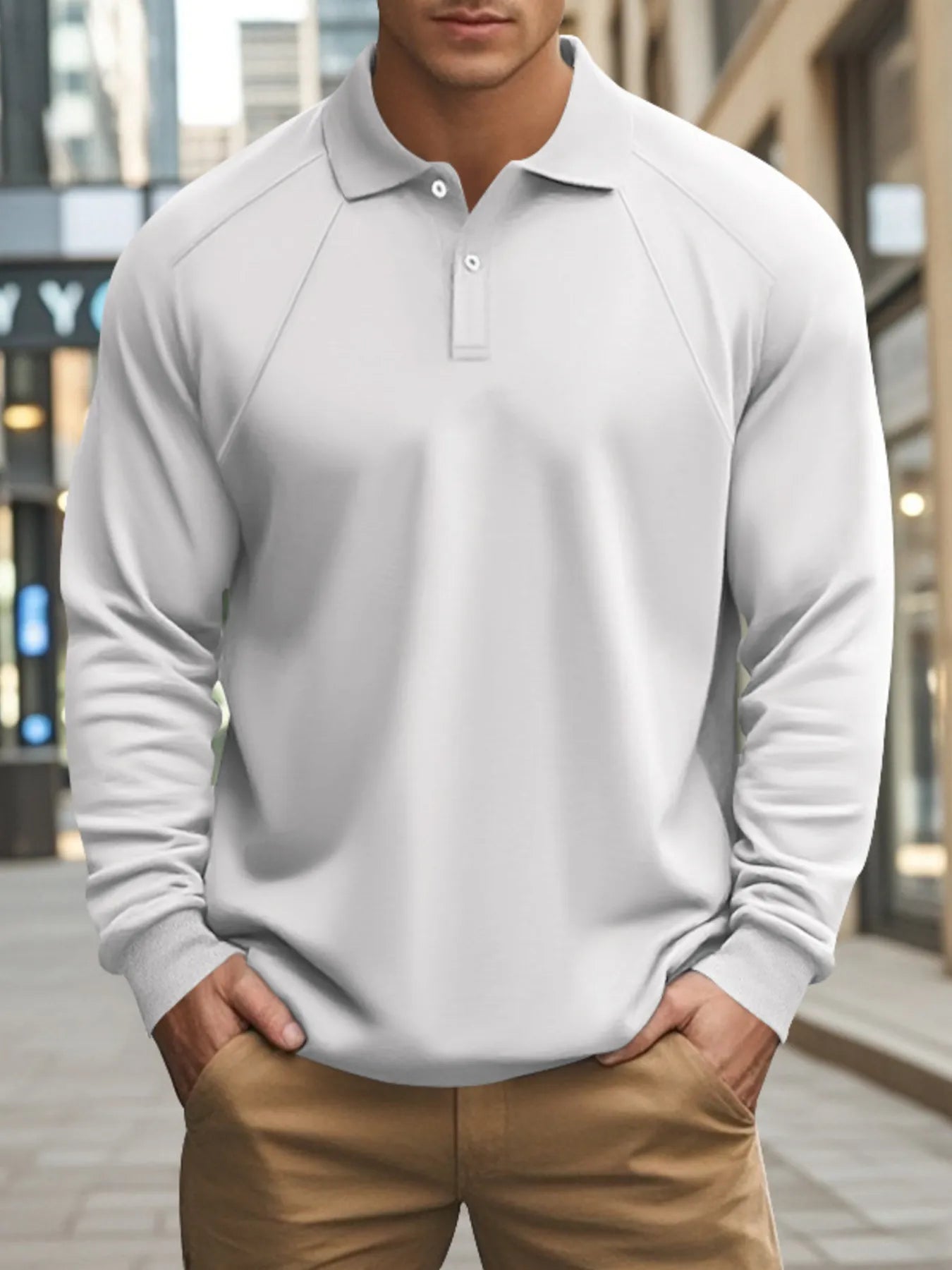 Men's Collared Long Sleeve Polo
