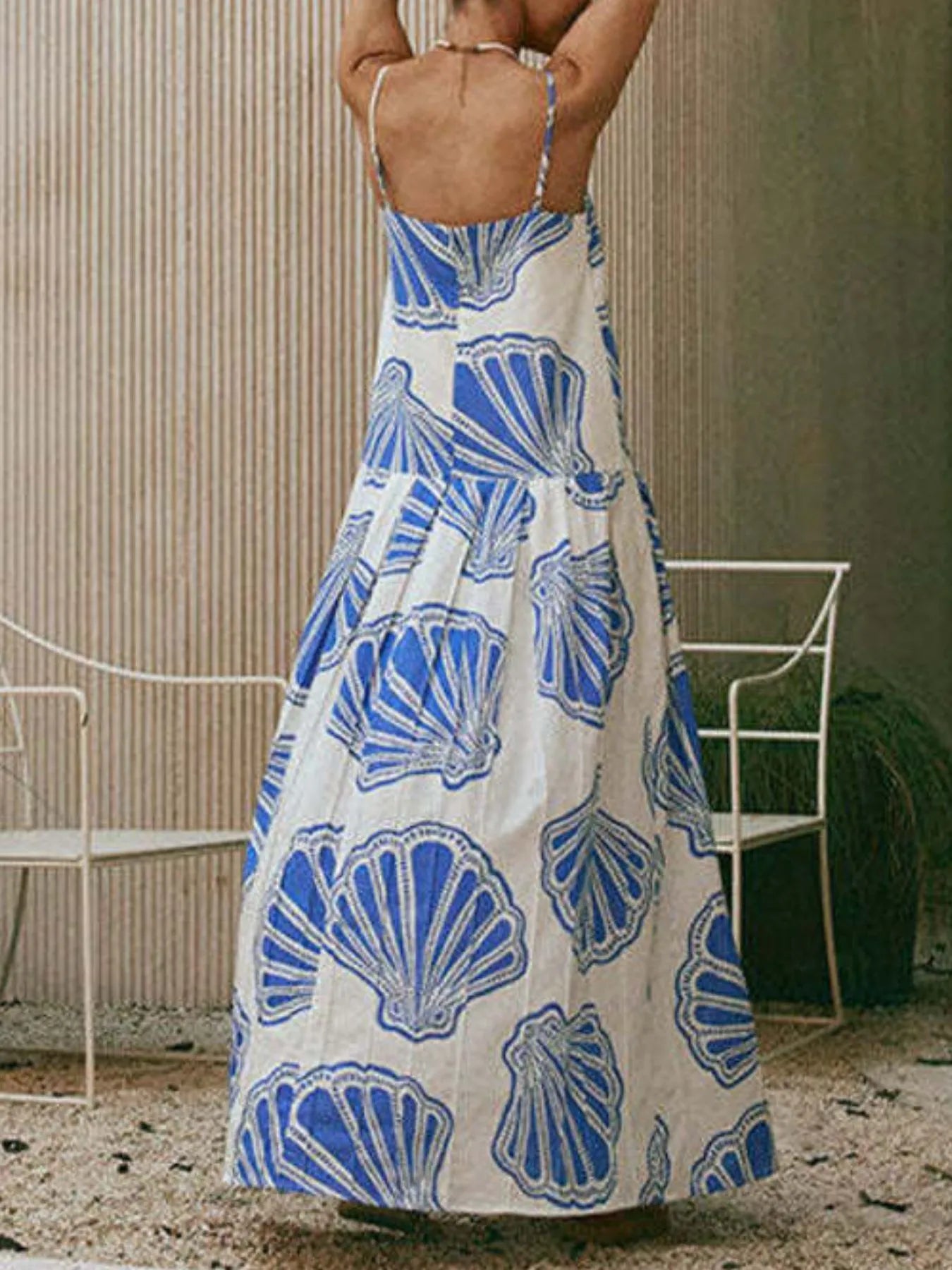 Seashell Print Maxi Cami Dress