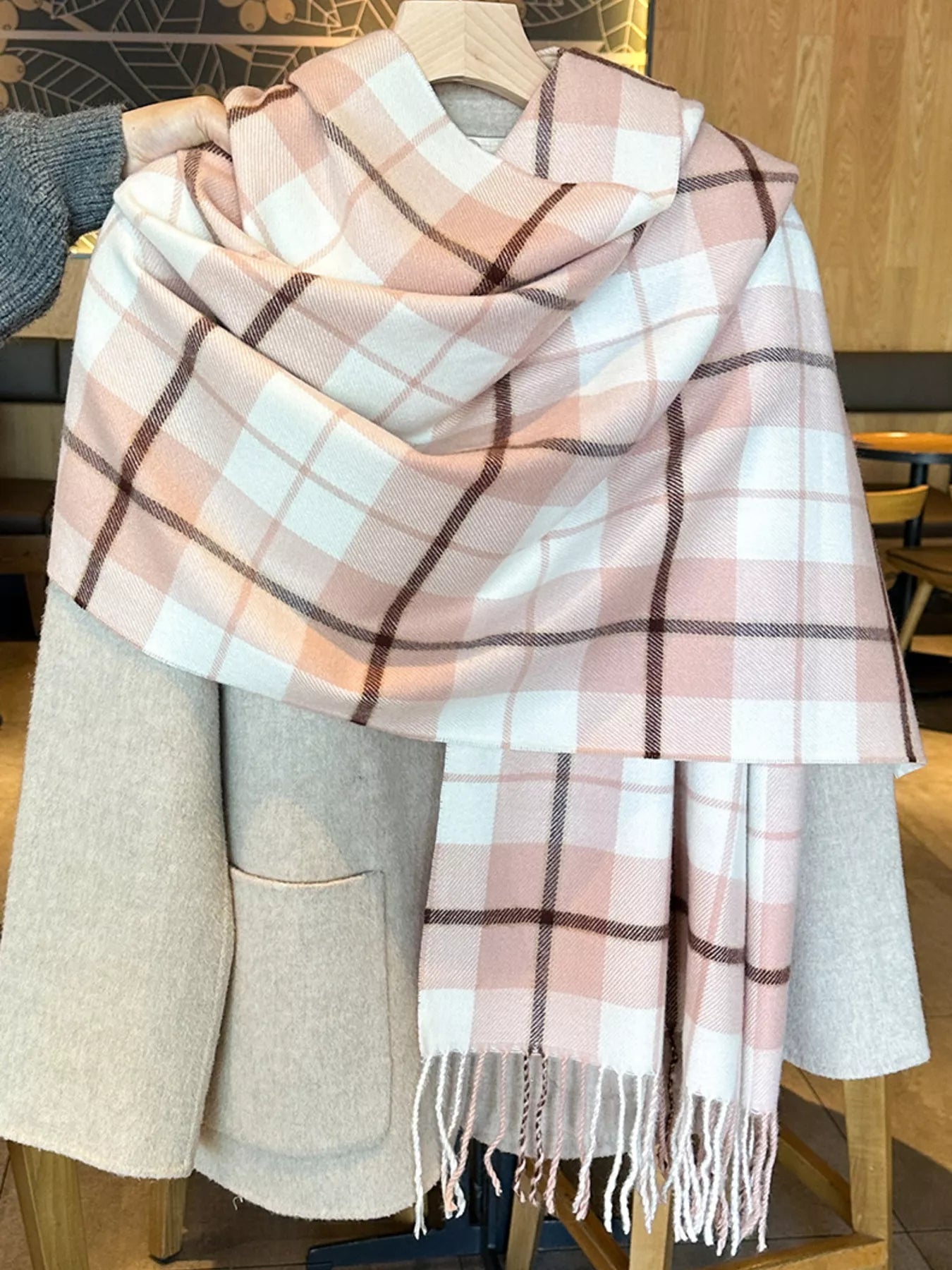 Classic Plaid Fringe Scarf