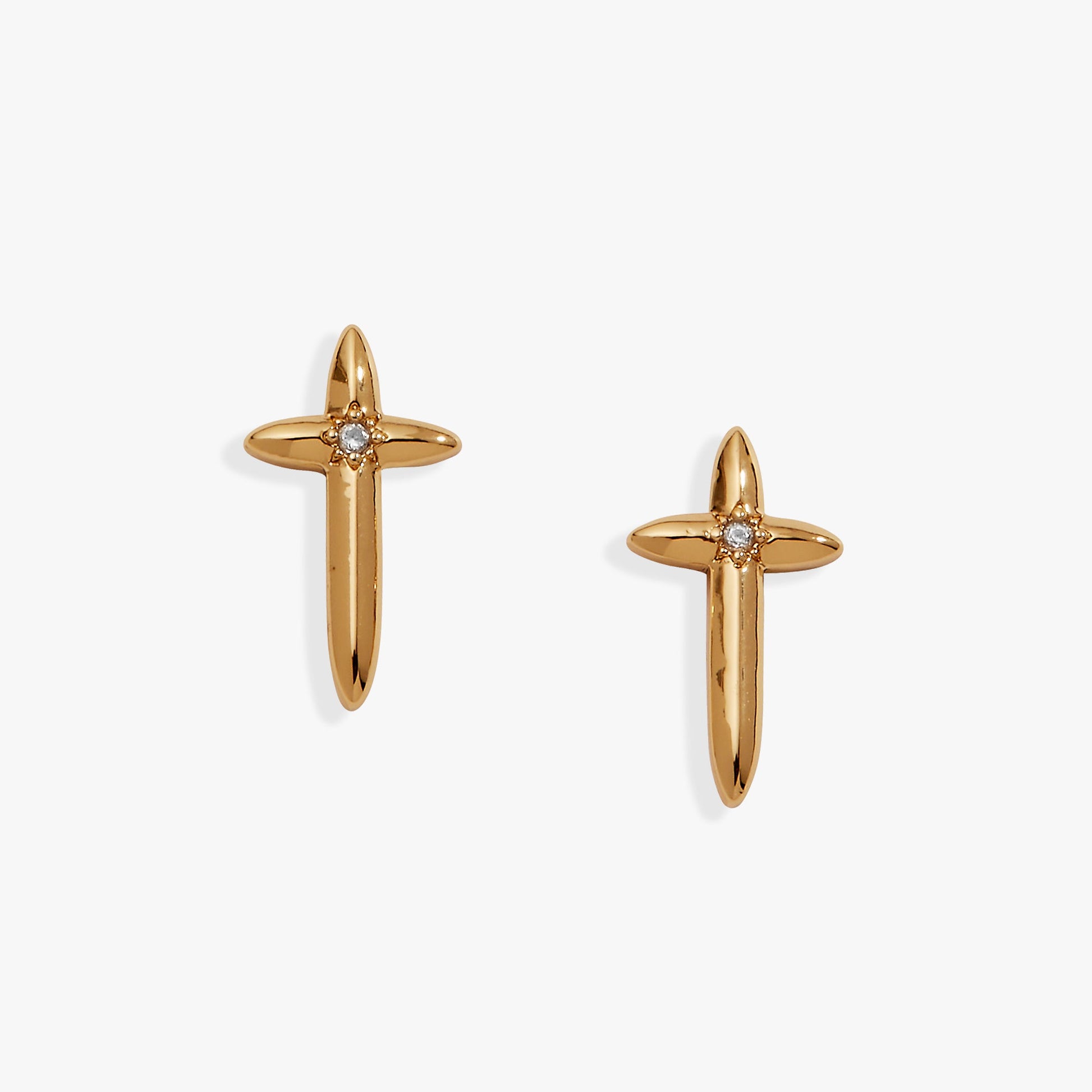 4:13 Cross Stud Earrings - Alex and Ani - Front View