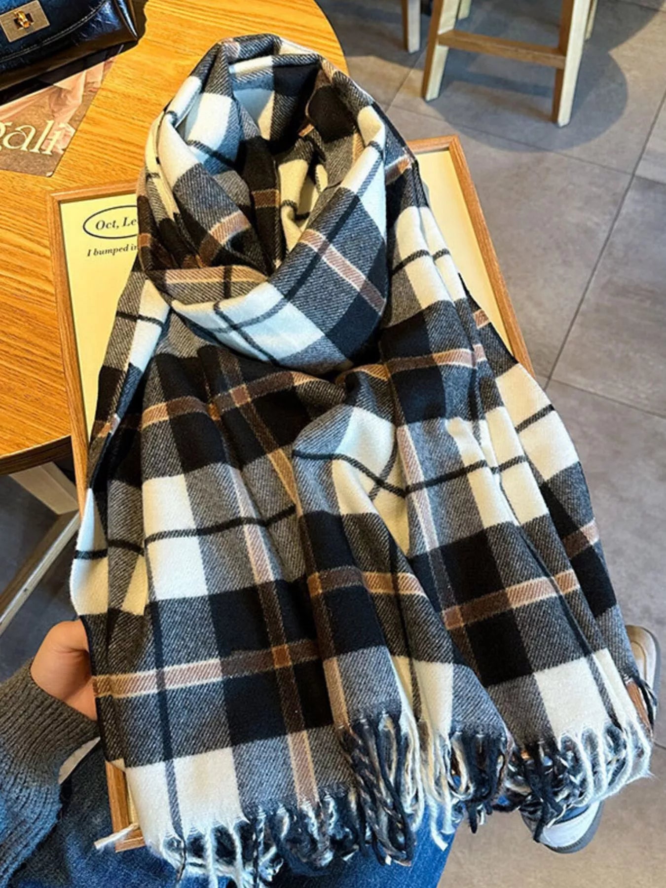 Classic Plaid Fringe Scarf