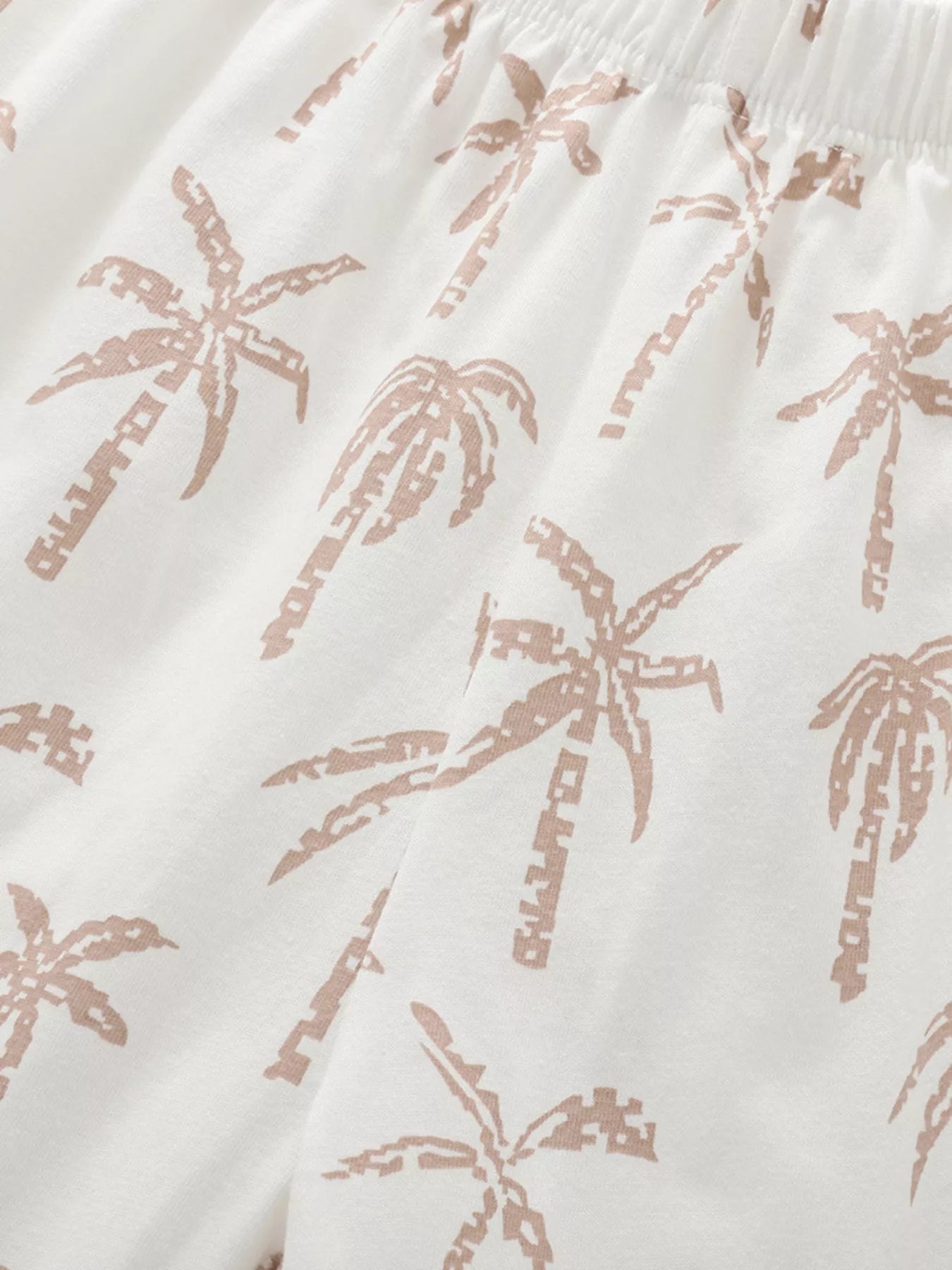 Tropical Palm Print Tee and Shorts Set