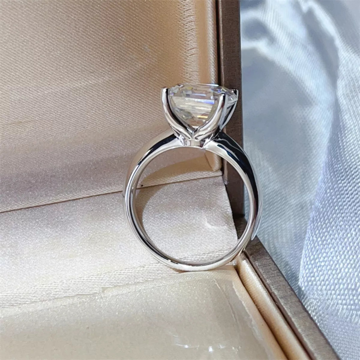 5 Carat Moissanite Asscher-Cut Solitaire Ring