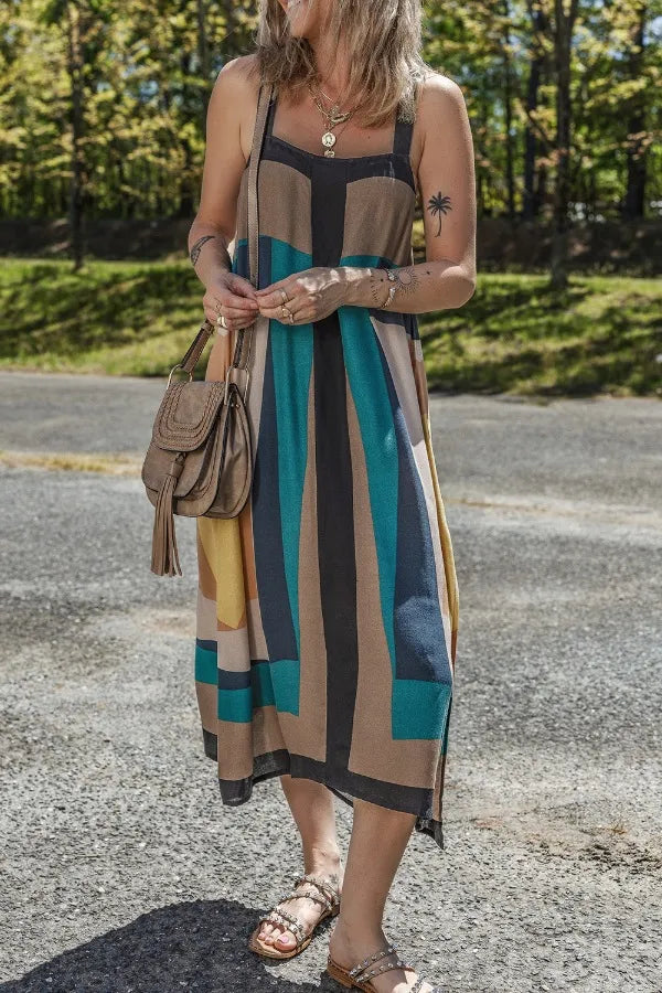Color Block Midi Dress