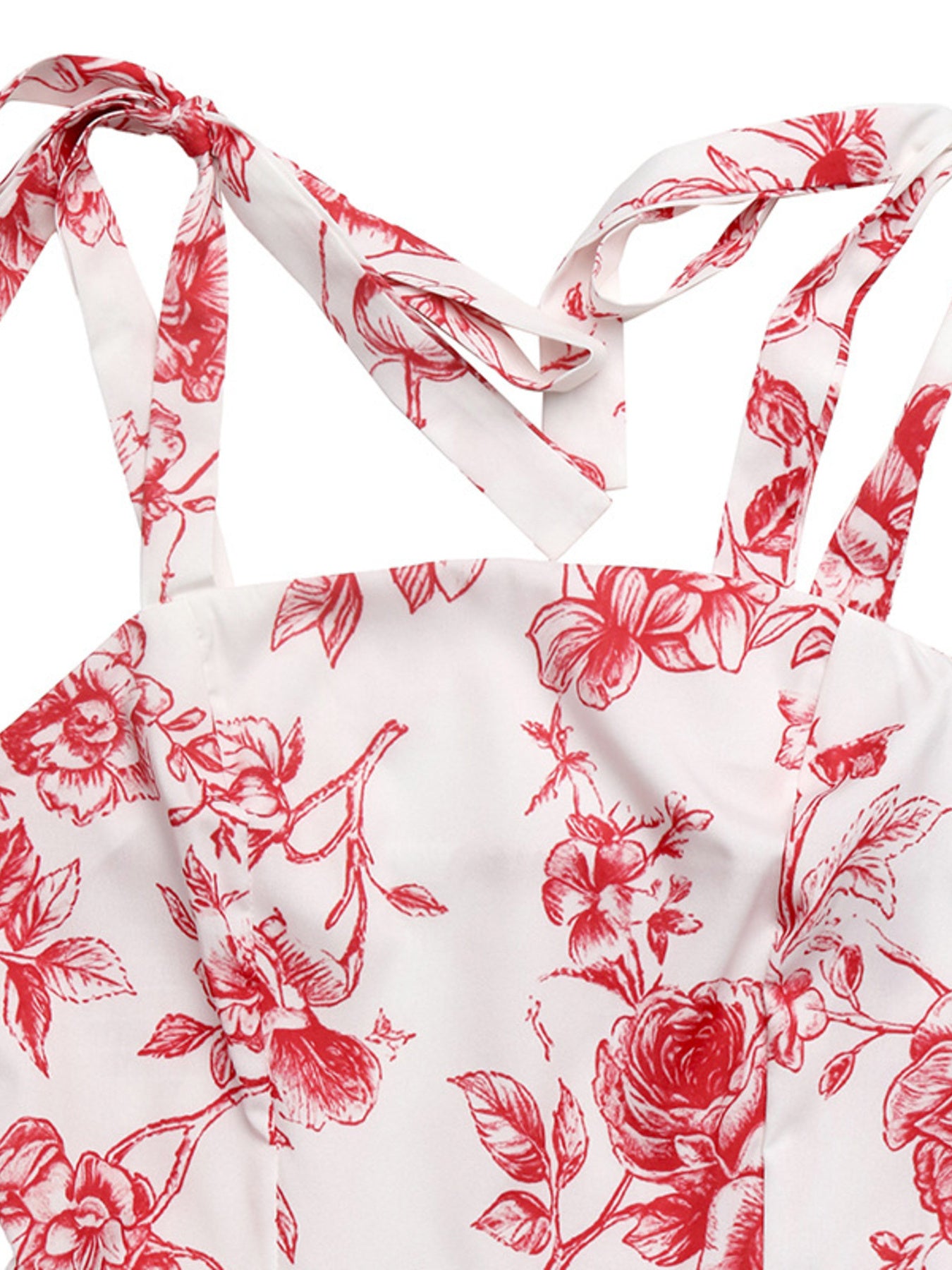 Floral Print Tie Strap Maxi Dress