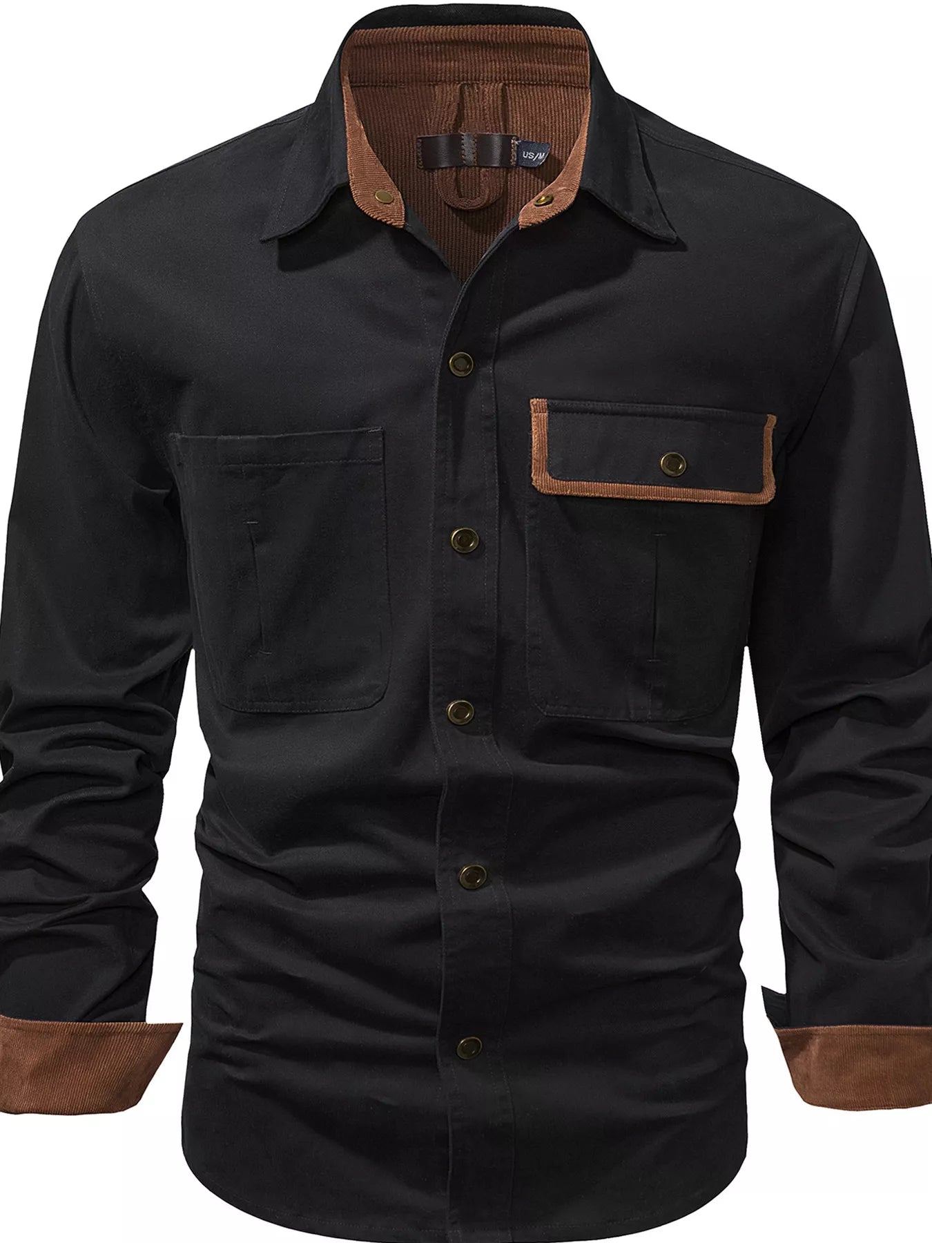 Men's Contrast Trim Button-Down Shirt