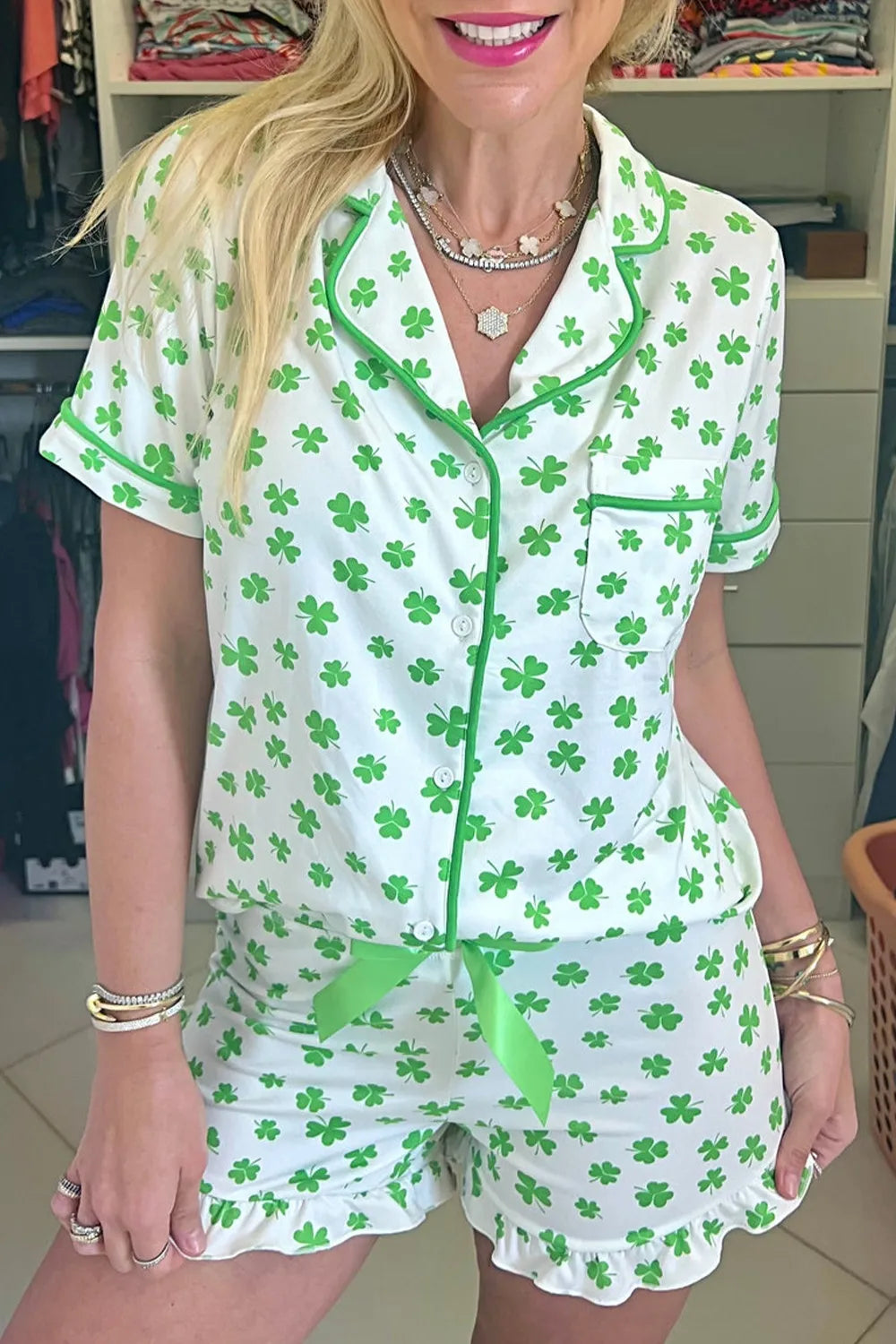 Lucky Clover PJ Set - Front View
