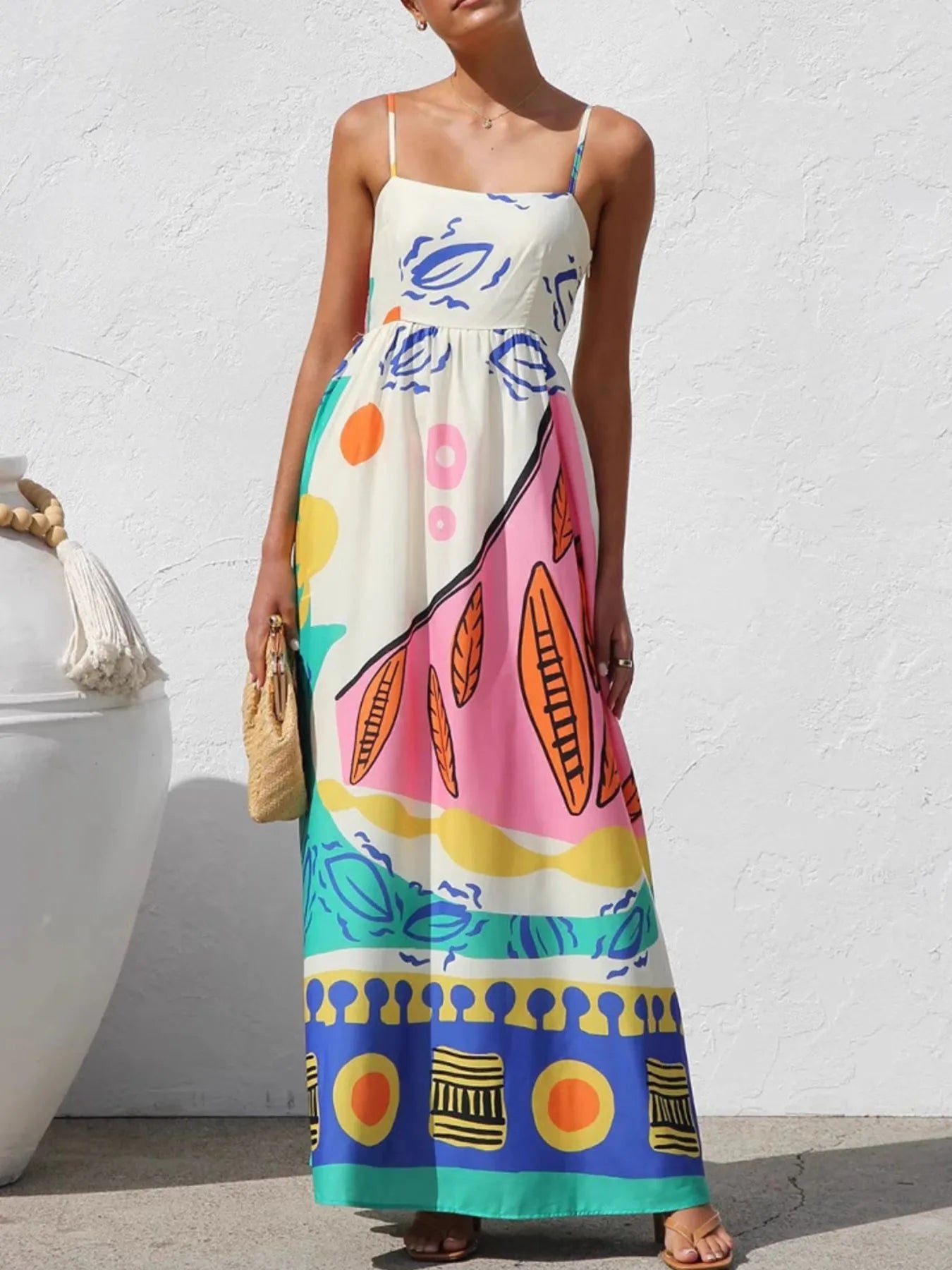 Summer Vibes Square Neck Maxi Dress