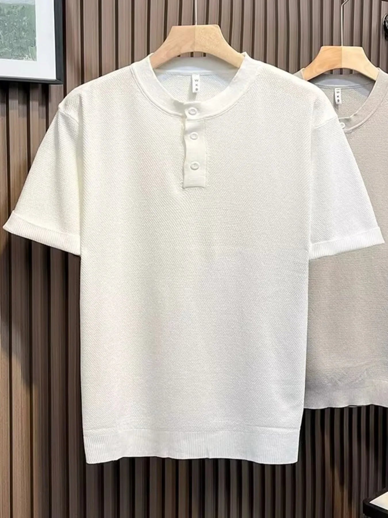 Men's Classic Short Sleeve Knit Top with Button Detail