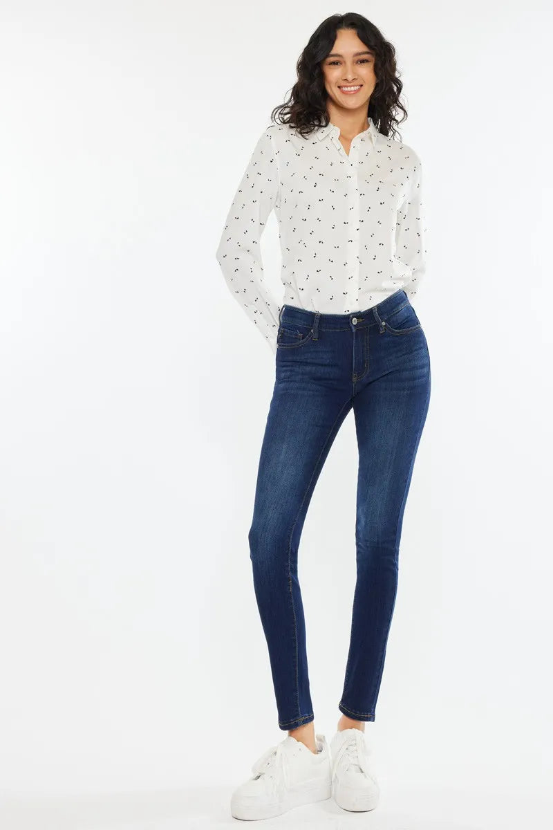Mid-Rise Dark Indigo Super Skinny Jeans
