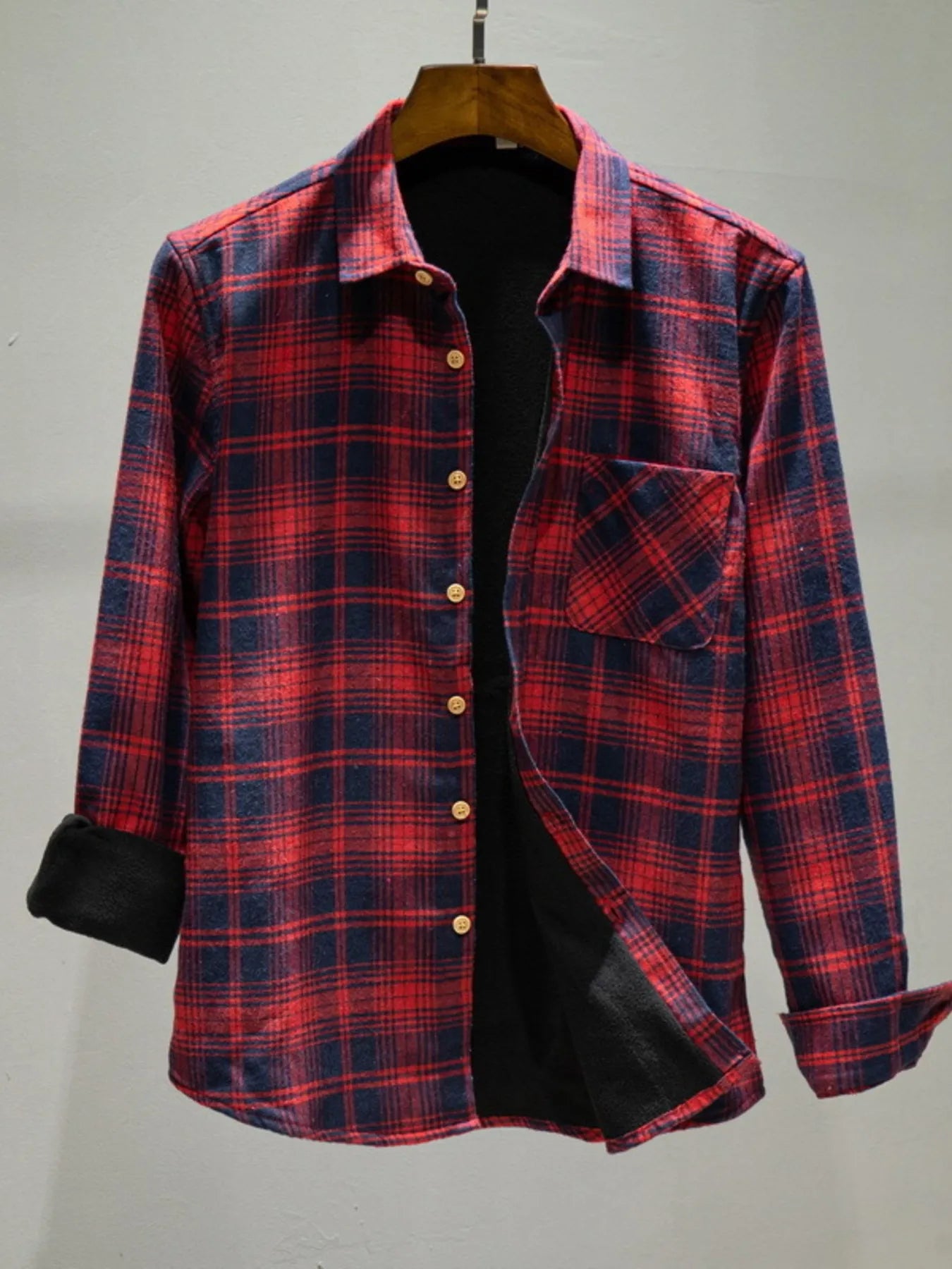 Men's Plaid Button Up Long Sleeve Shirt