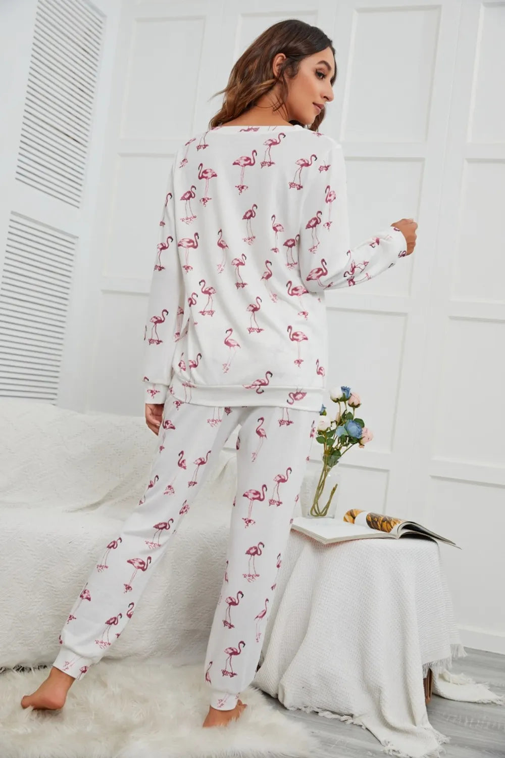 Flamingo Print Pajama Set