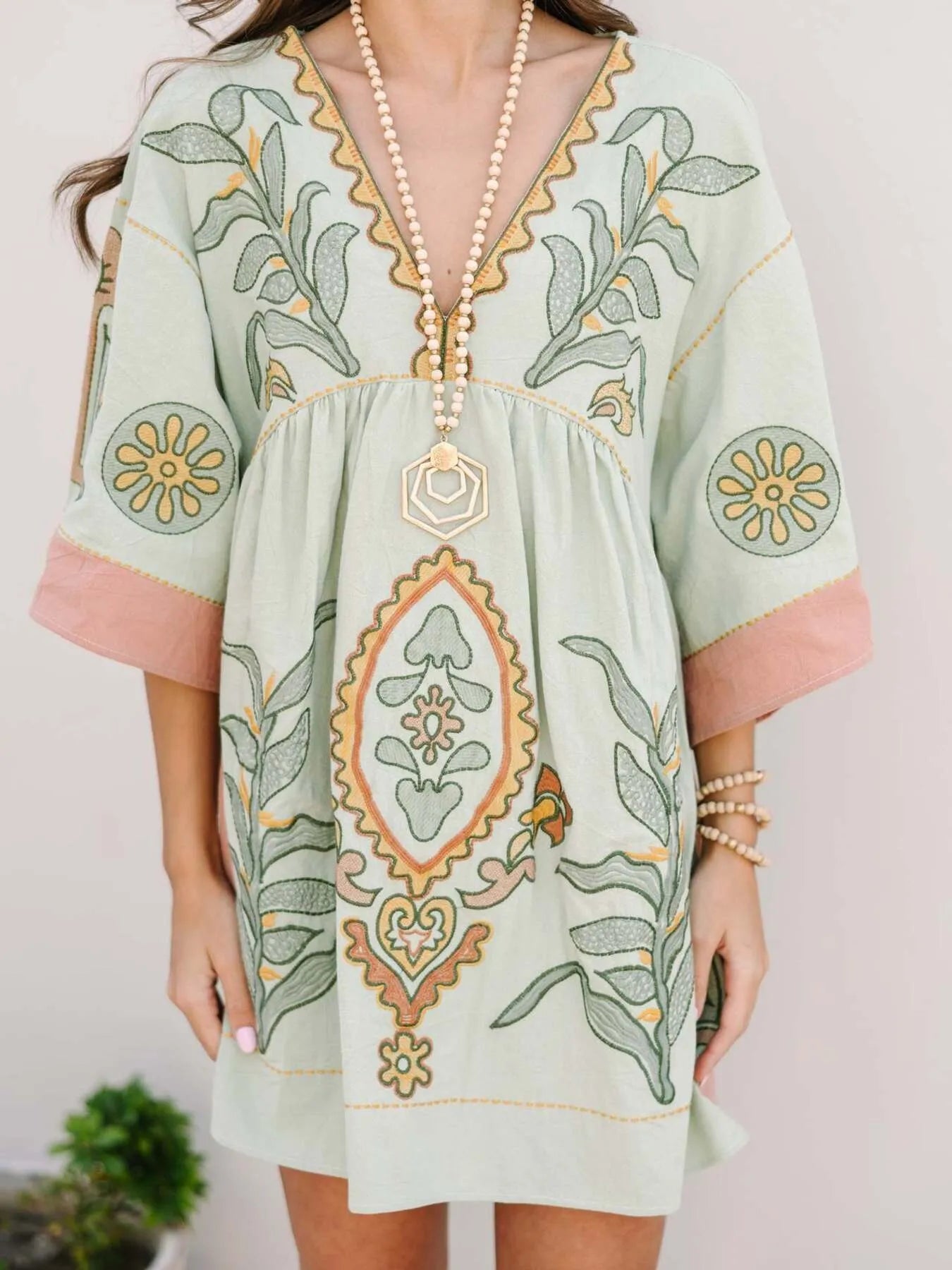 Boho Kimono Mini Dress