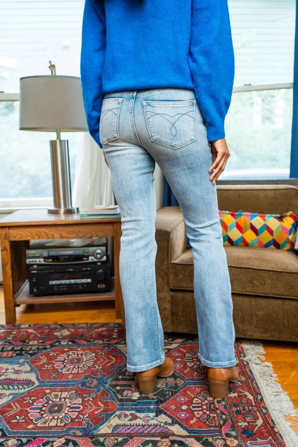 Mid-Rise Thermal Bootcut Jeans