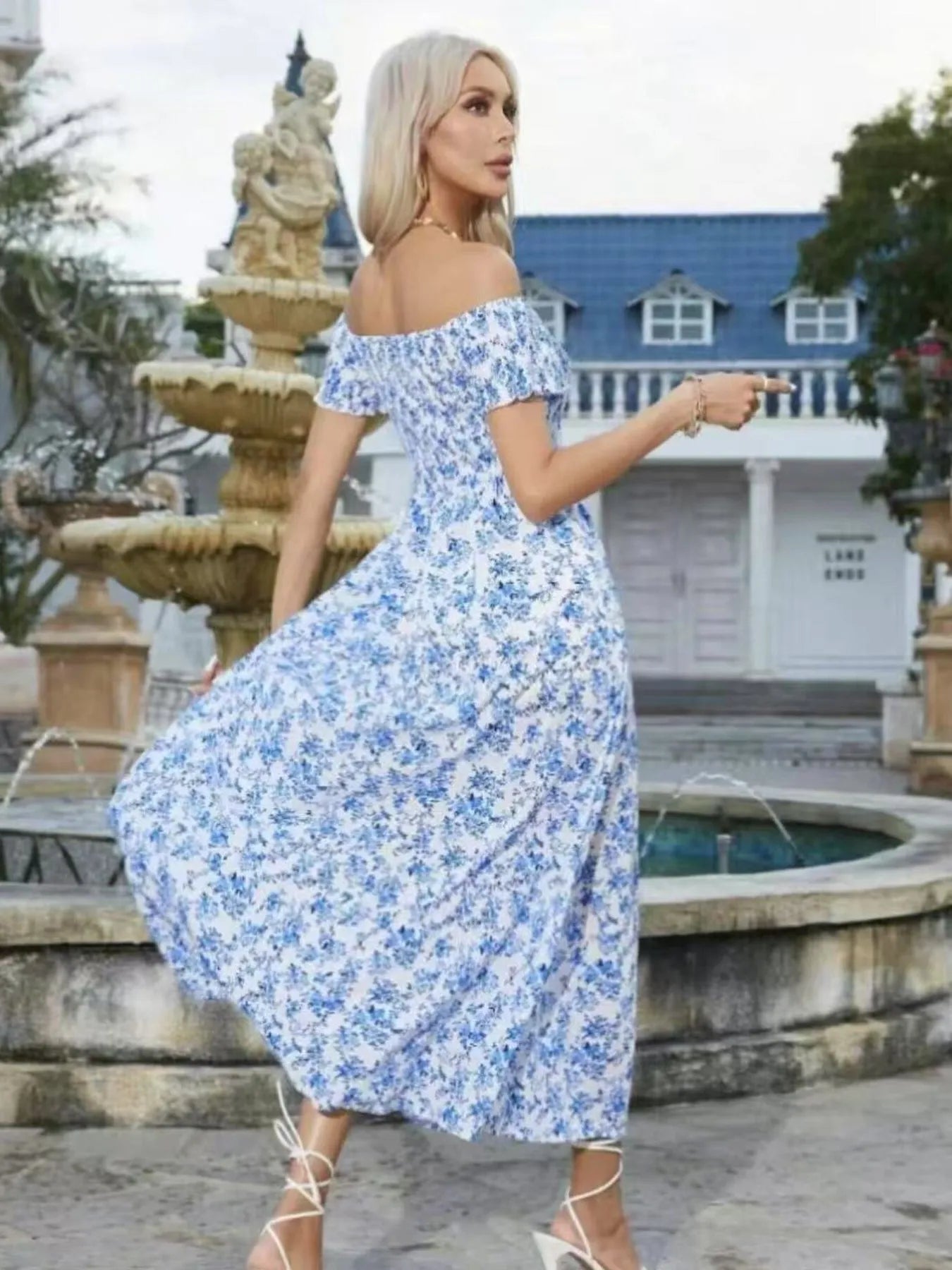 Off-Shoulder Floral Maxi Dress