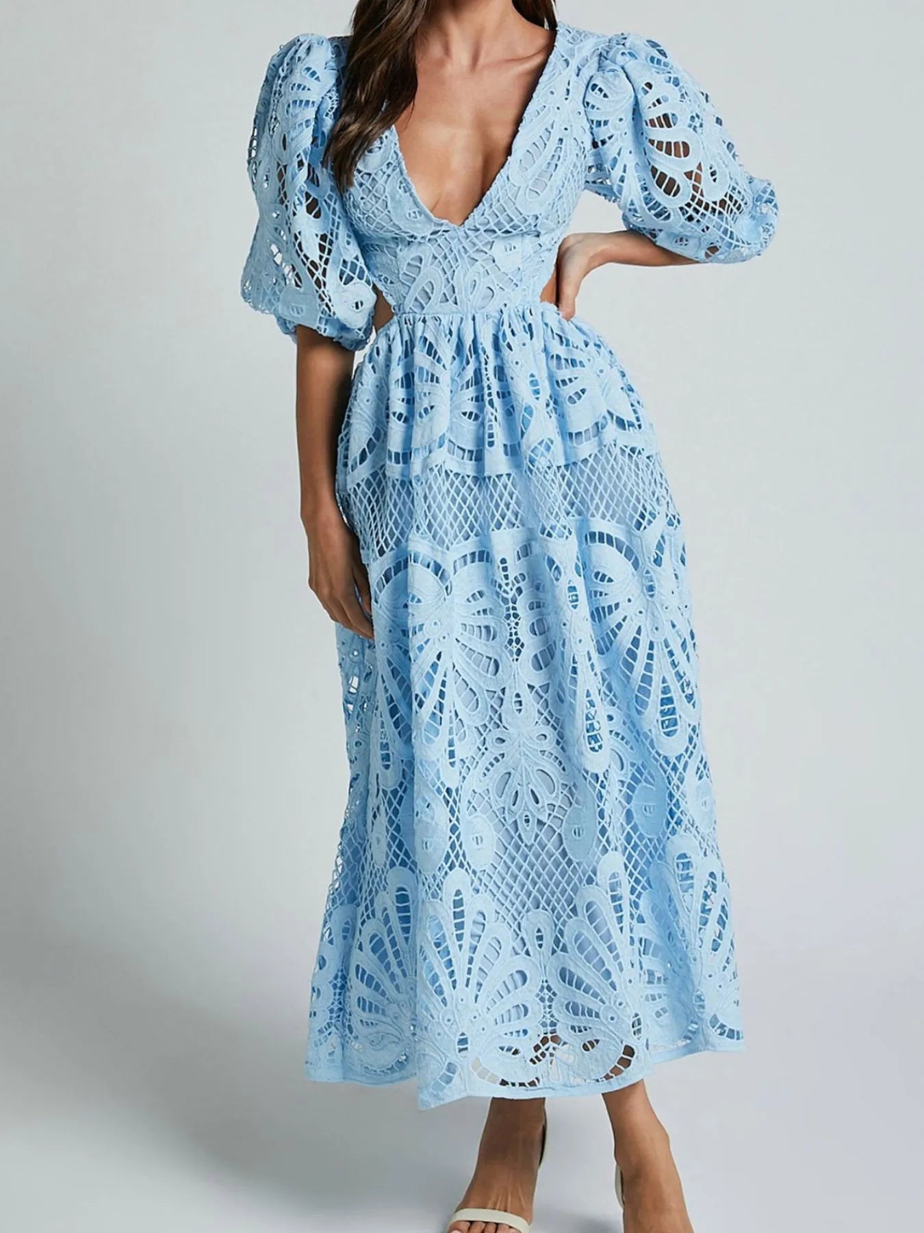 Openwork Cut Out Maxi Dress