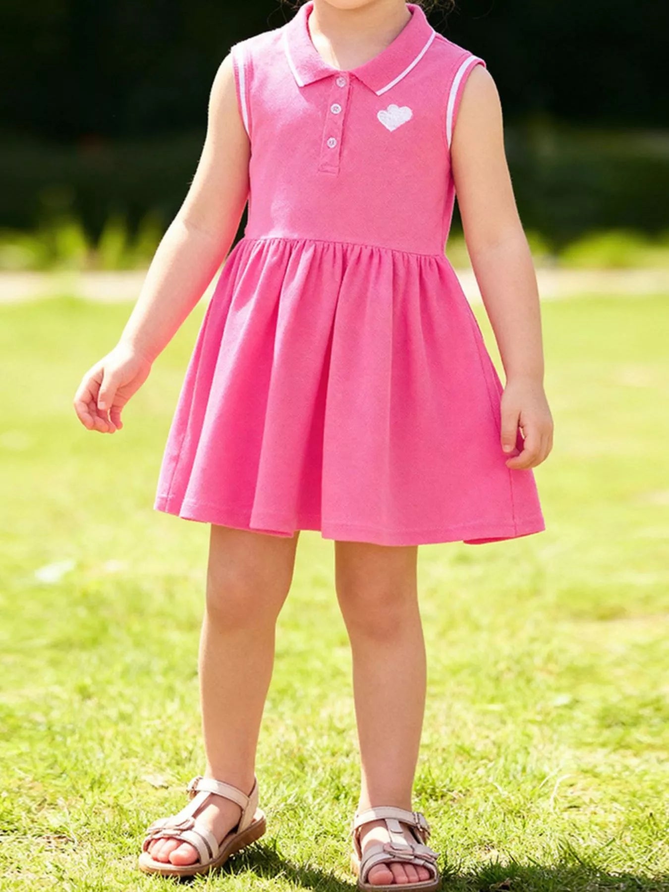 Girl's Sleeveless Polo Dress