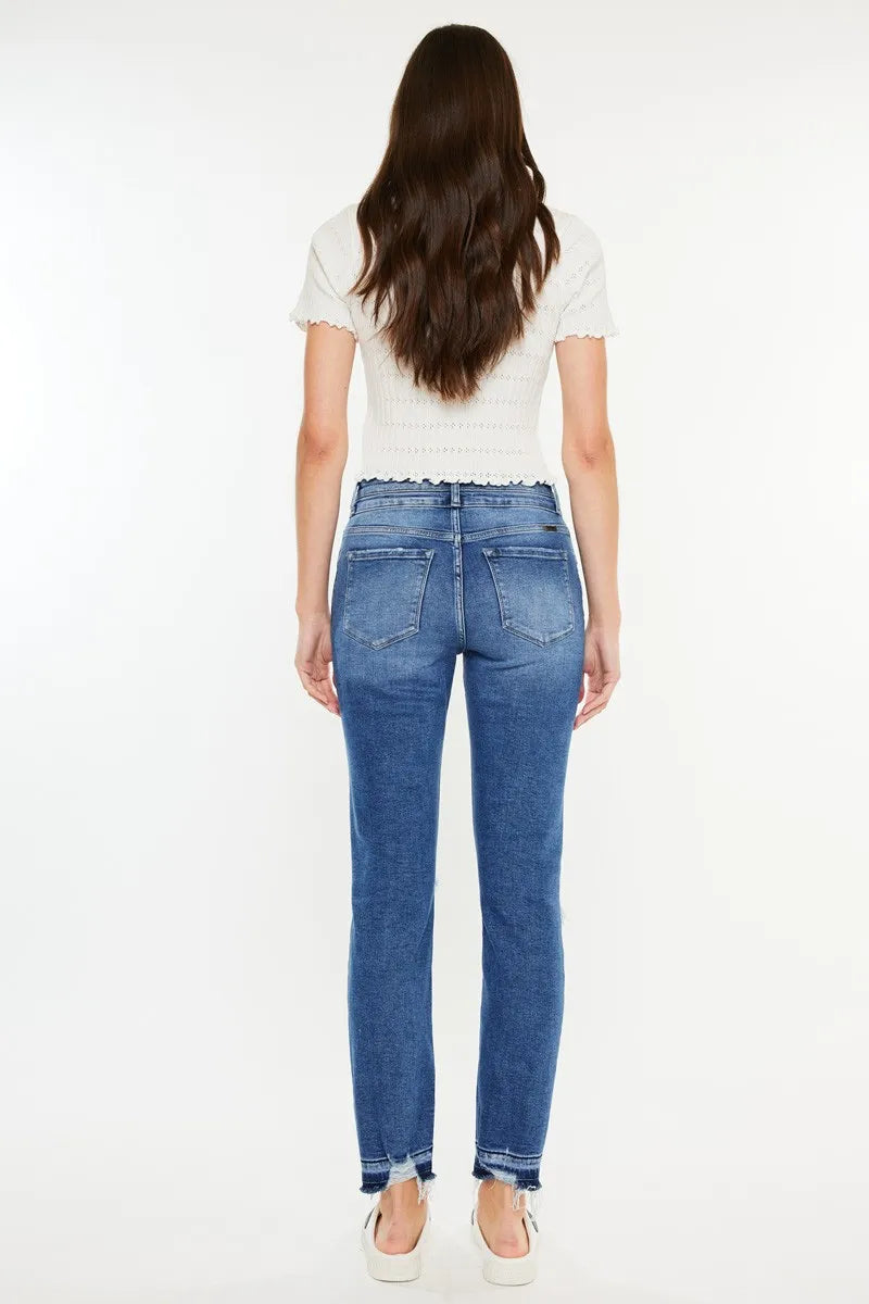 Women's High Rise Distressed Slim Jeans